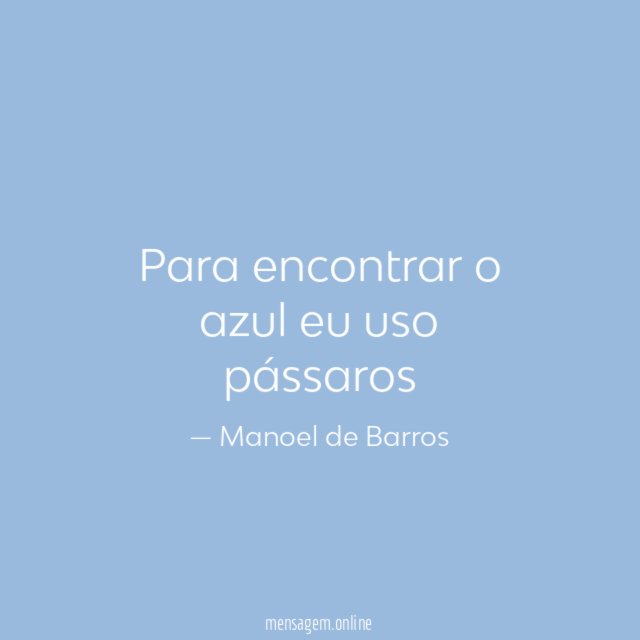 para encontrar o azul eu uso pássaros
