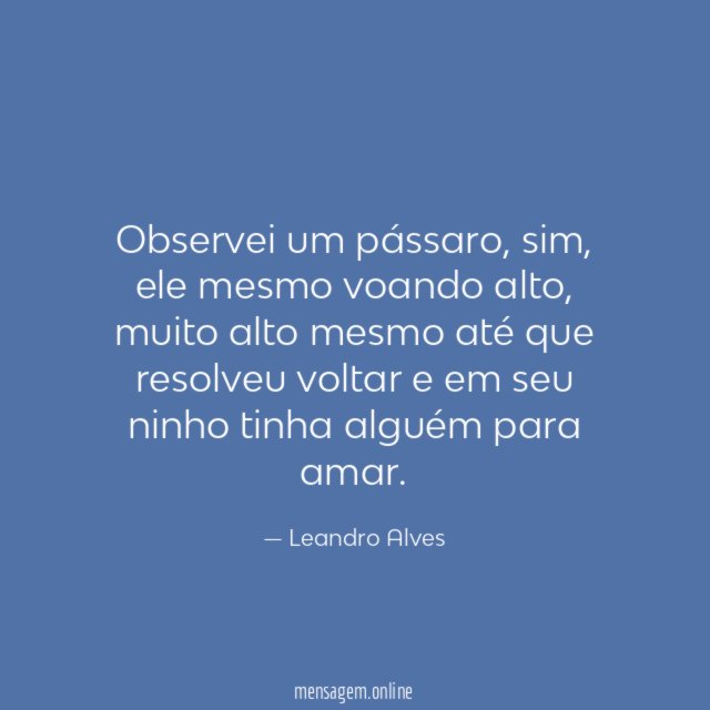Observei um pássaro