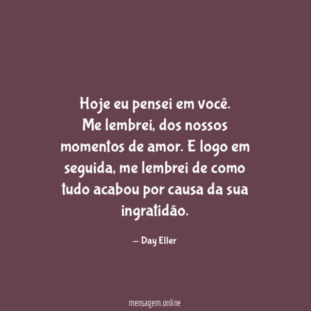 Hoje eu pensei em você