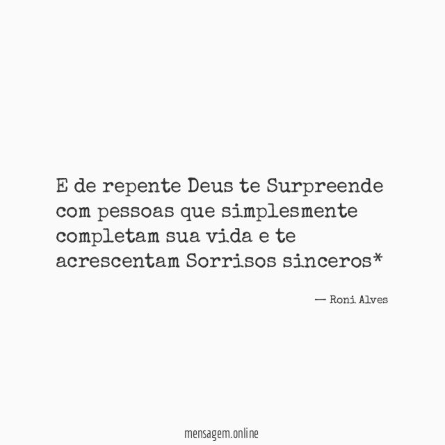 E de repente Deus te Surpreende com pessoas