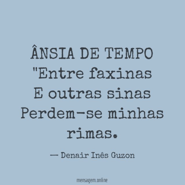 ÂNSIA DE TEMPO