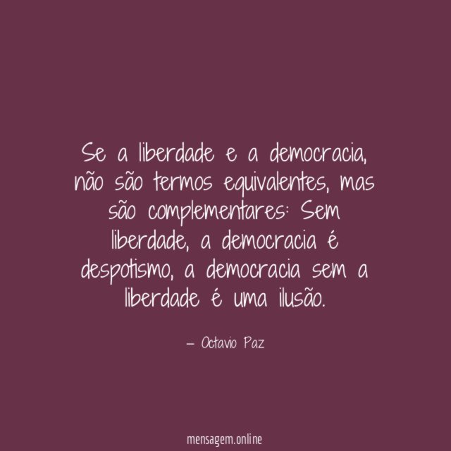 Se a liberdade e a democracia