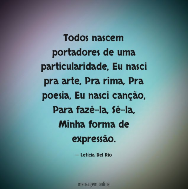 Todos nascem portadores de uma particularidade
