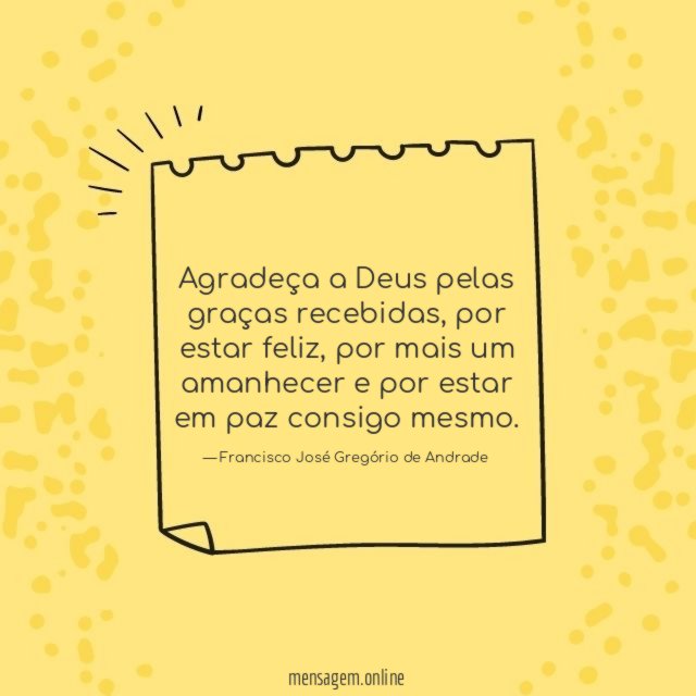 Agradeça a Deus pelas graças recebidas
