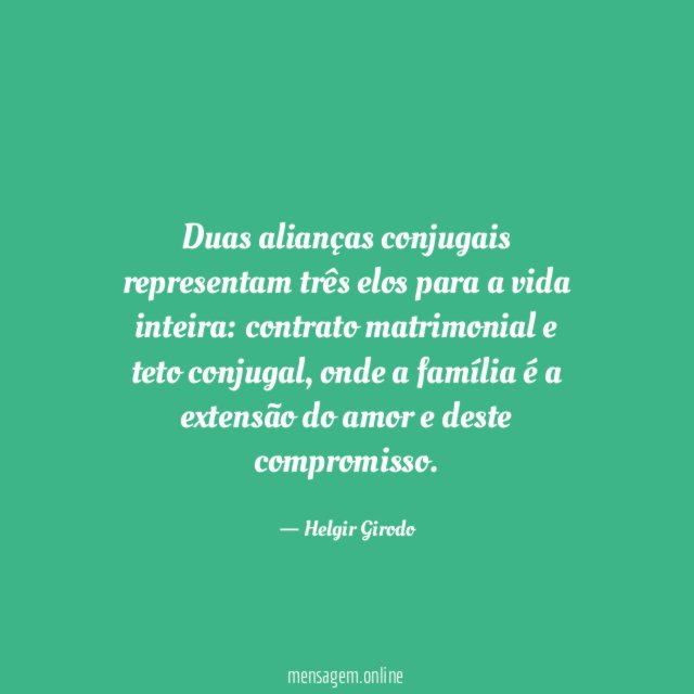 Duas alianças conjugais representam três elos para a vida inteira