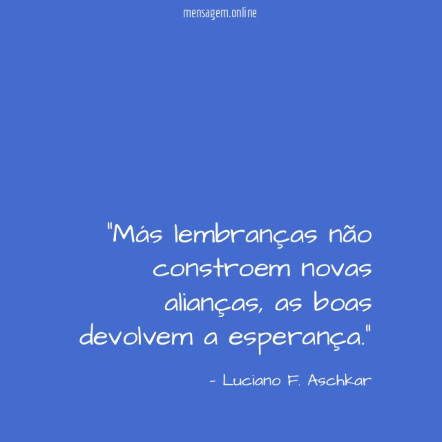 Más lembranças não constroem novas alianças