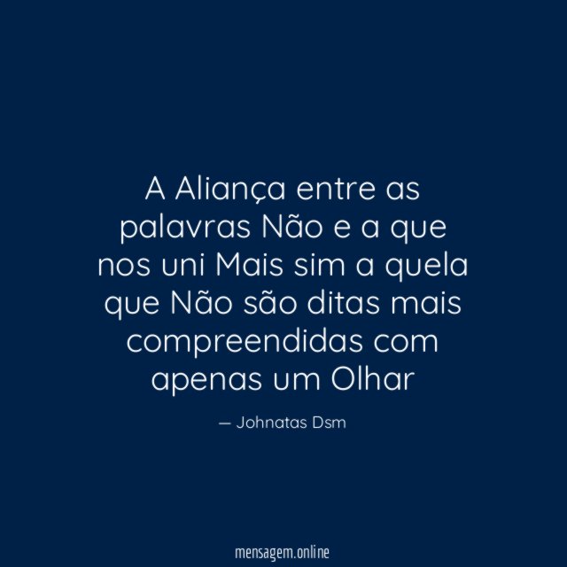A Aliança entre as palavras Não e a
