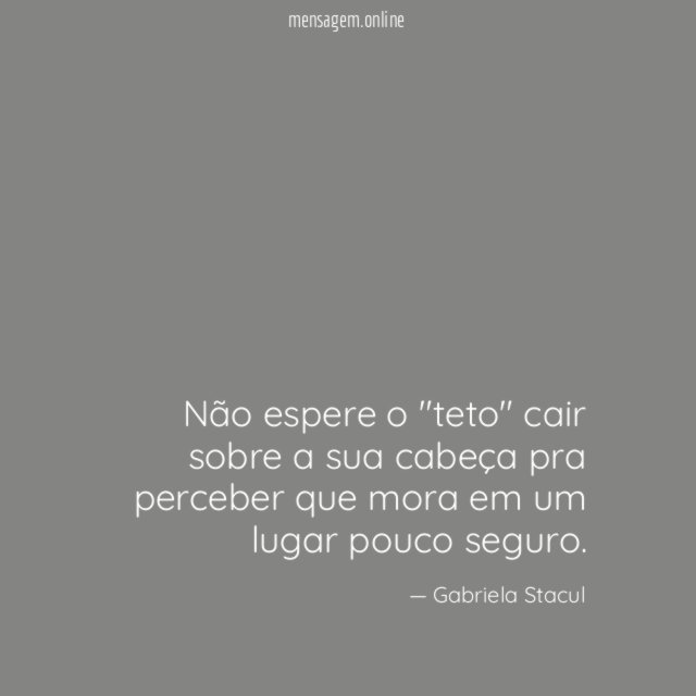 Não espere o "teto" cair sobre a sua