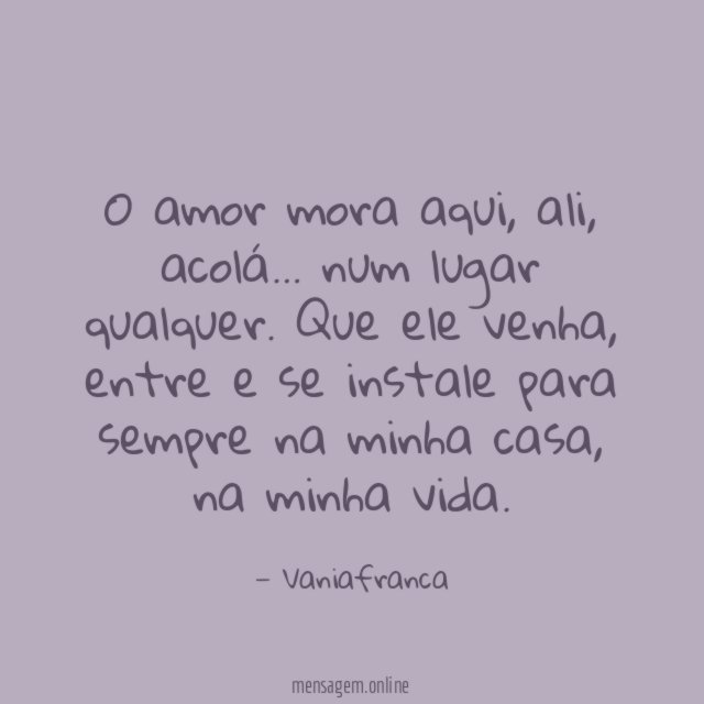 O amor mora aqui