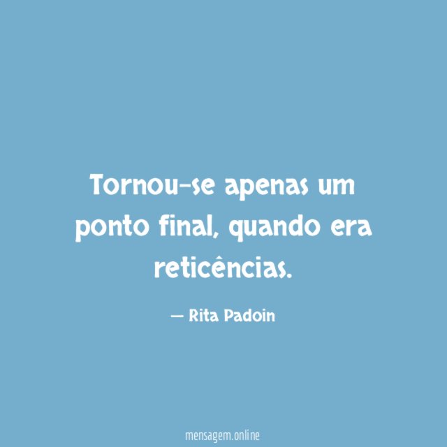 Tornou-se apenas um ponto final