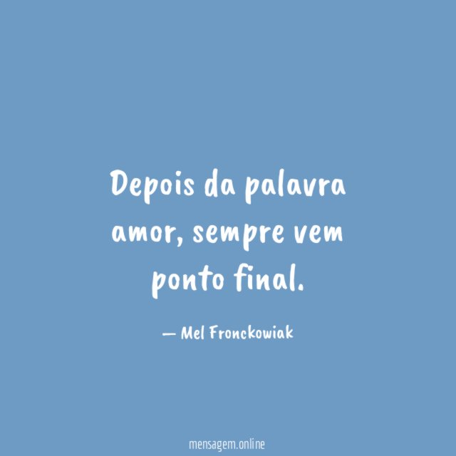 Depois da palavra amor