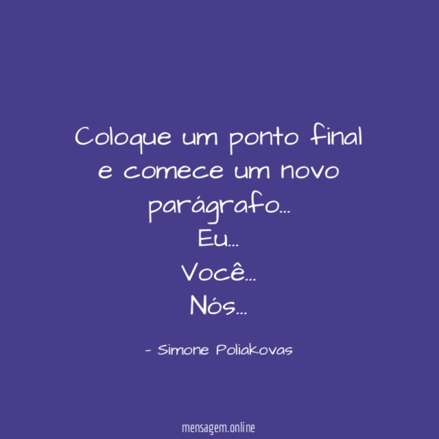 Coloque um ponto final e comece um novo parágrafo