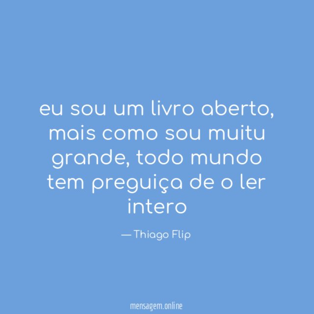 eu sou um livro aberto