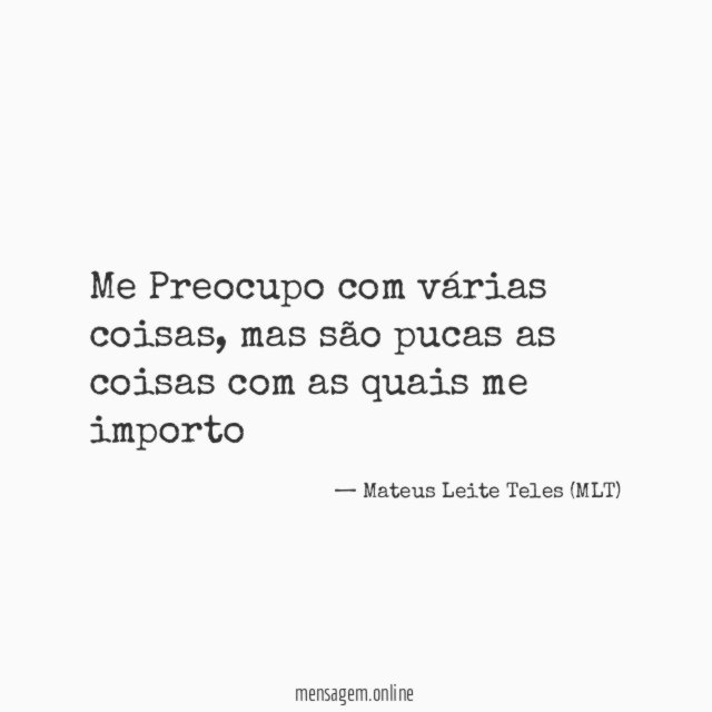Me Preocupo com várias coisas