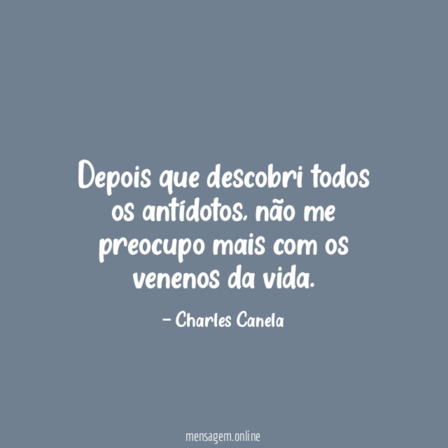Depois que descobri todos os antídotos