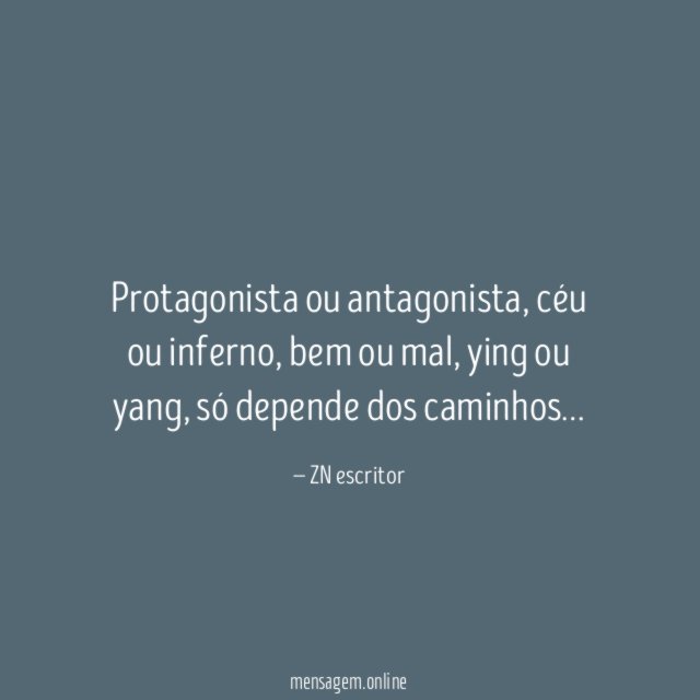 protagonista ou antagonista