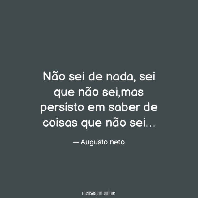 Não sei de nada