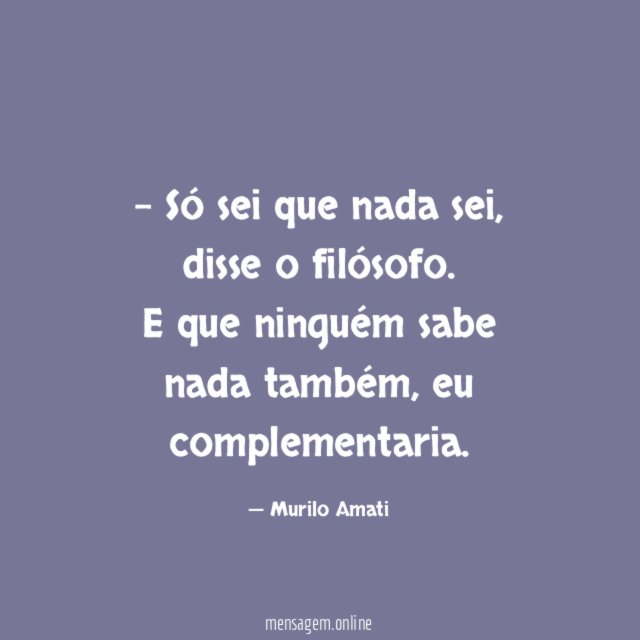 Só sei que nada sei