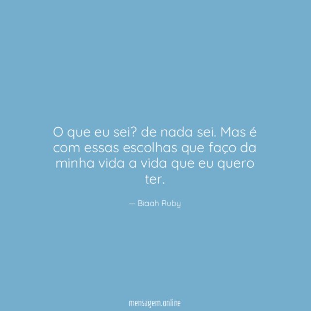 O que eu sei