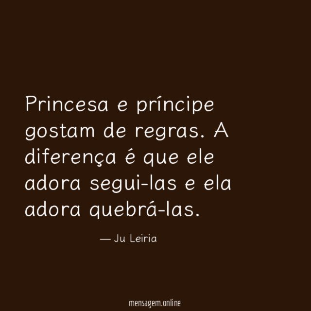 Princesa e príncipe gostam de regras