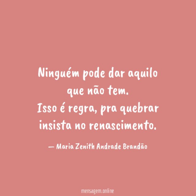 Ninguém pode dar aquilo que não tem