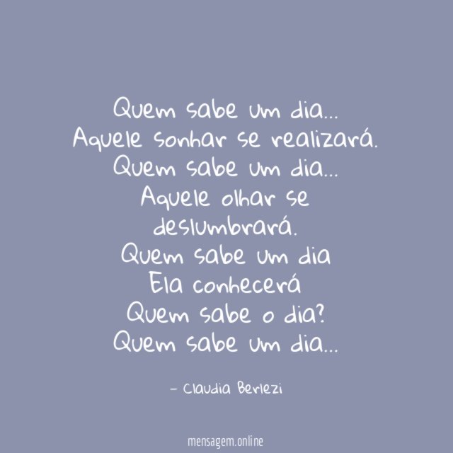 Quem sabe um dia