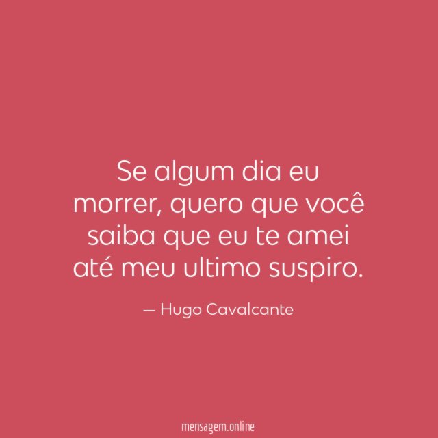 Se algum dia eu morrer