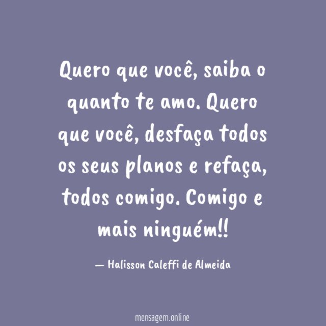 Quero que você
