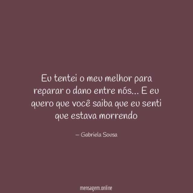 Eu tentei o meu melhor para reparar o dano entre nós