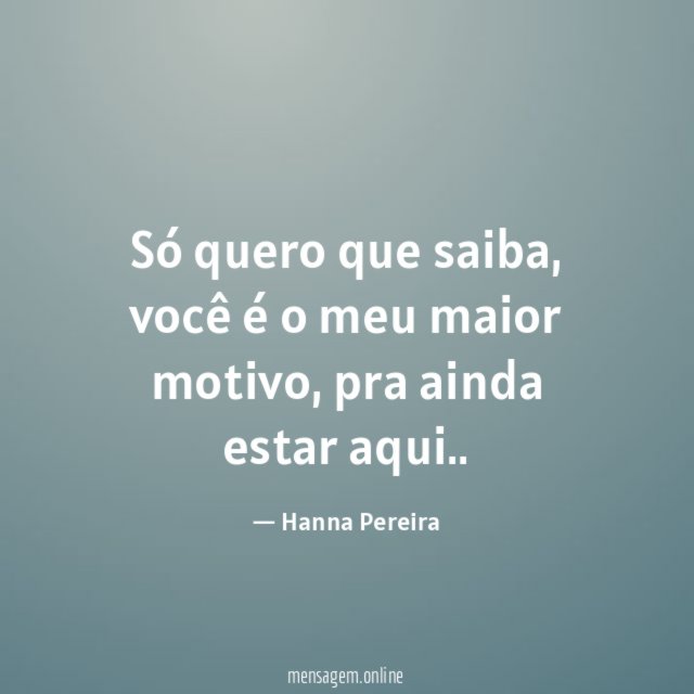Só quero que saiba