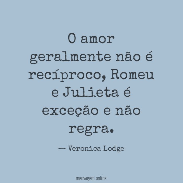 O amor geralmente não é recíproco