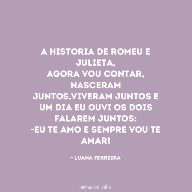 A historia de Romeu e Julieta