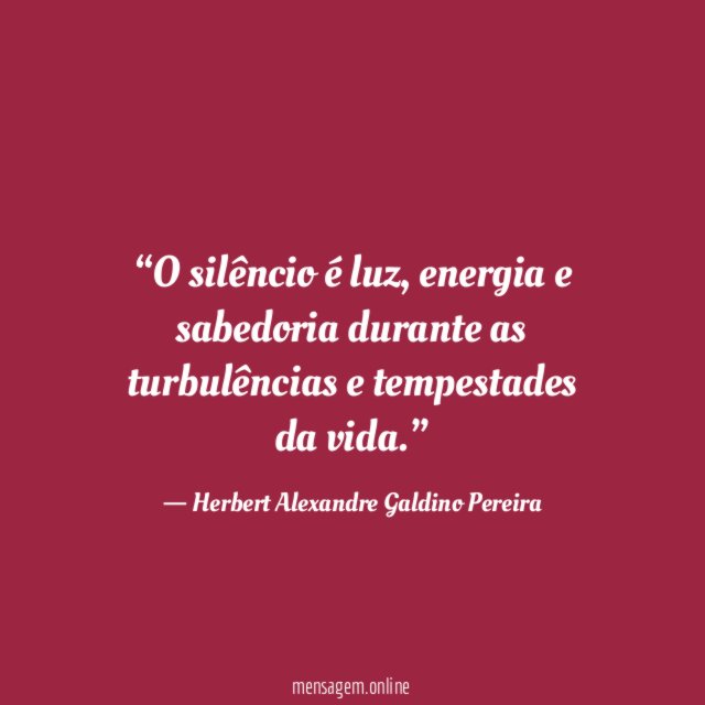 O silêncio é luz