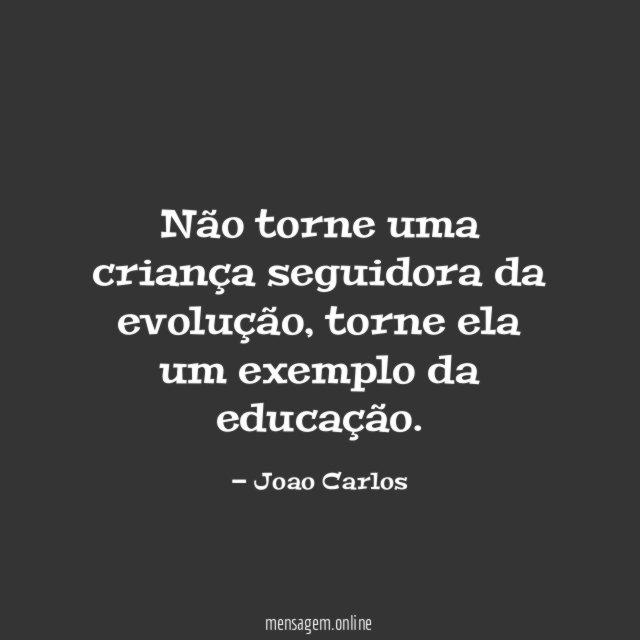 Não torne uma criança seguidora da evolução
