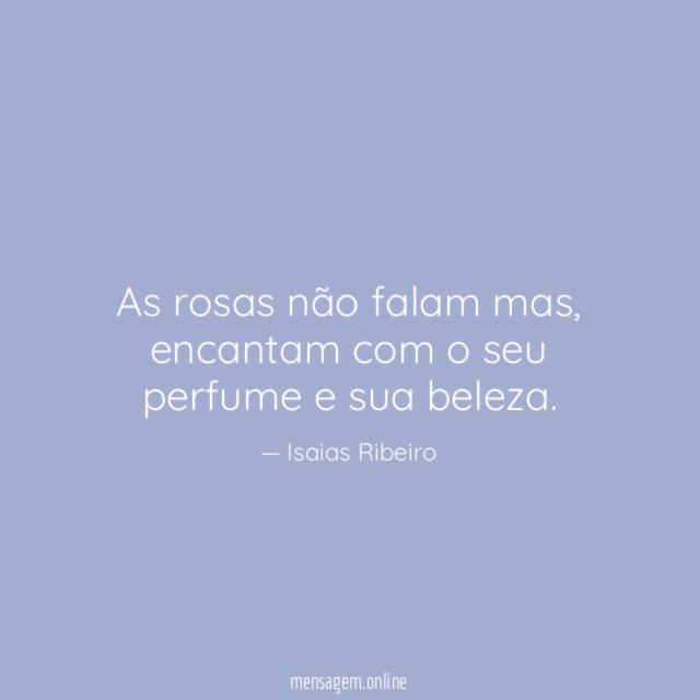 As rosas não falam mas