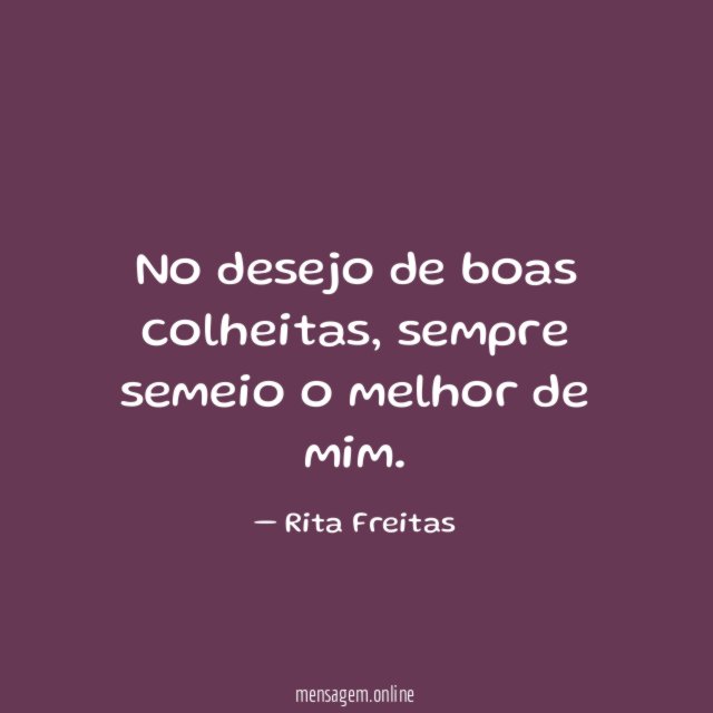No desejo de boas colheitas