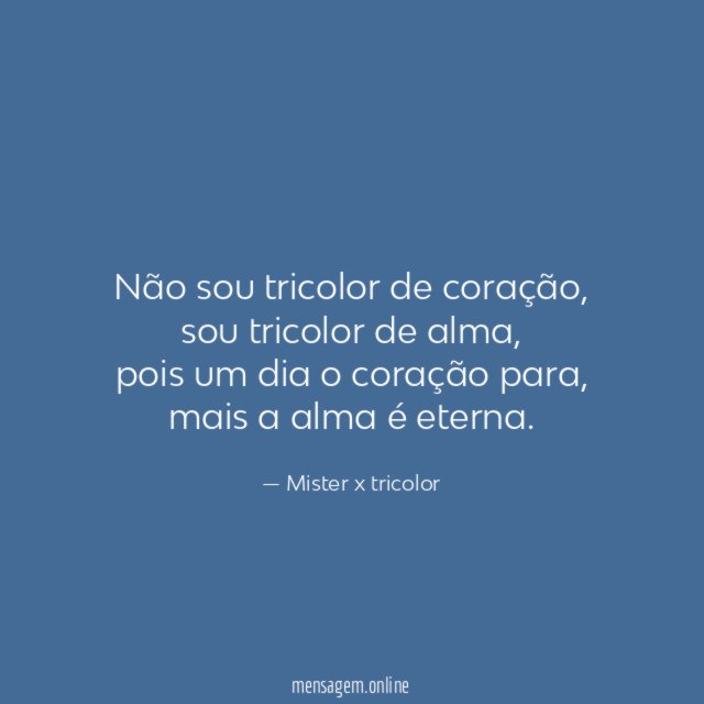 Não sou tricolor de coração
