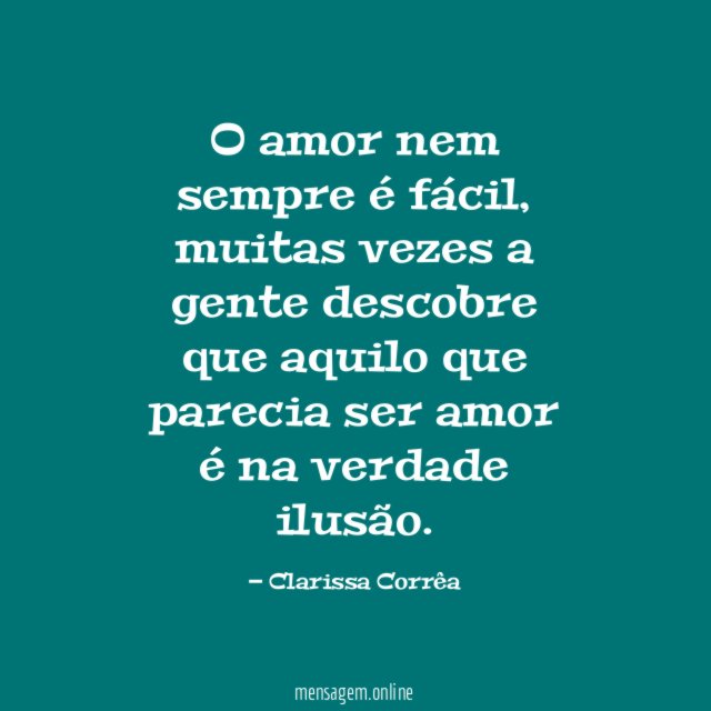 O amor nem sempre é fácil