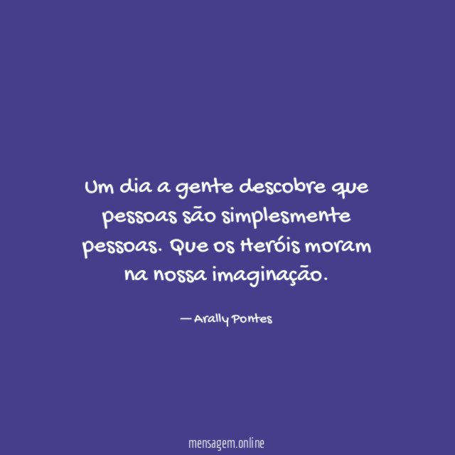 Um dia a gente descobre que pessoas são simplesmente pessoas