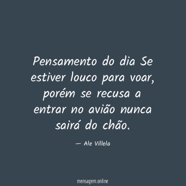 Pensamento do dia