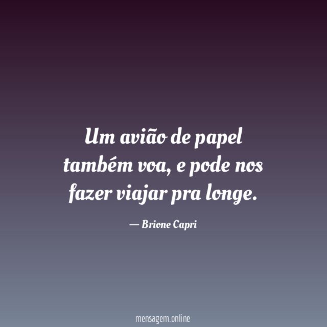 Um avião de papel também voa