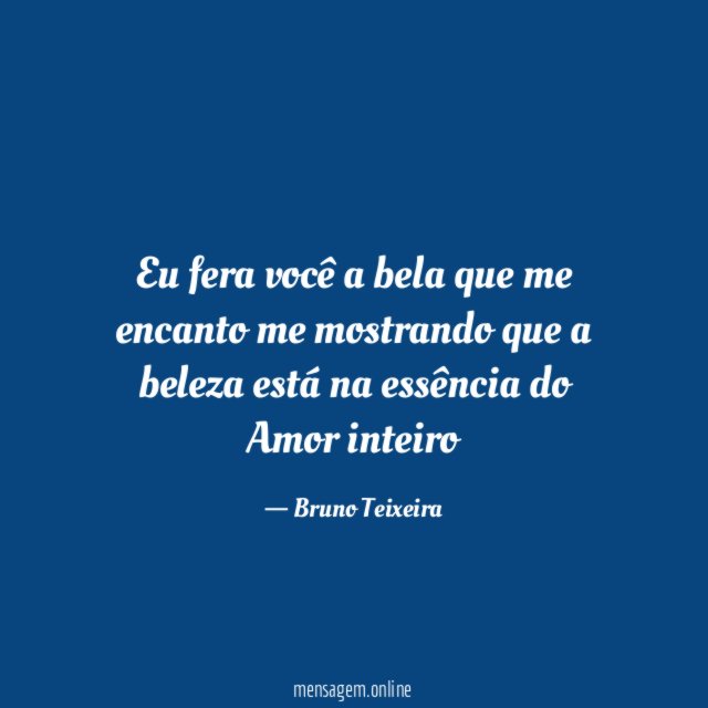Eu fera você a bela que me encanto