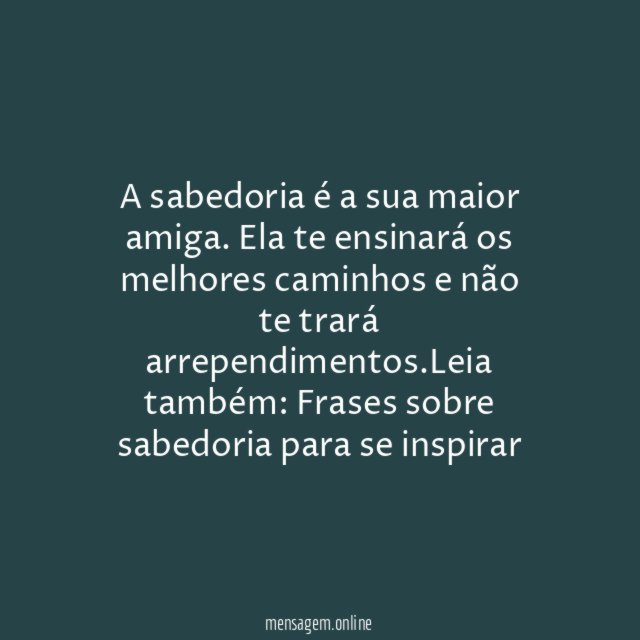 Sabedoria hoje e sempre