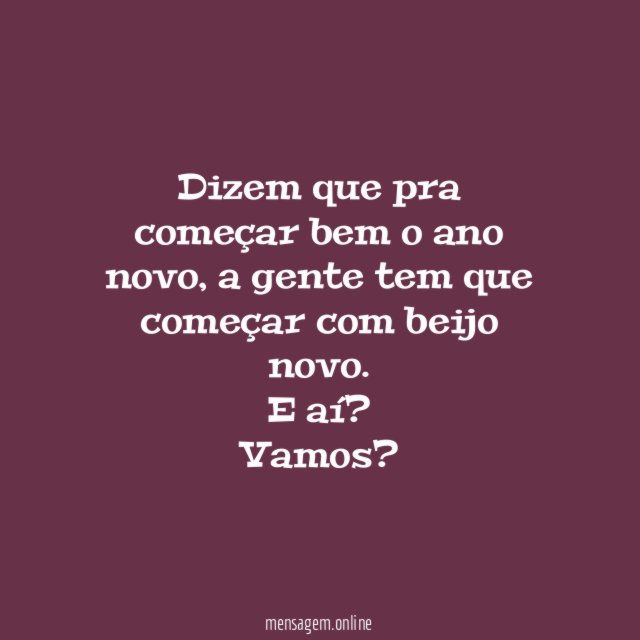 Ano novo, beijo novo