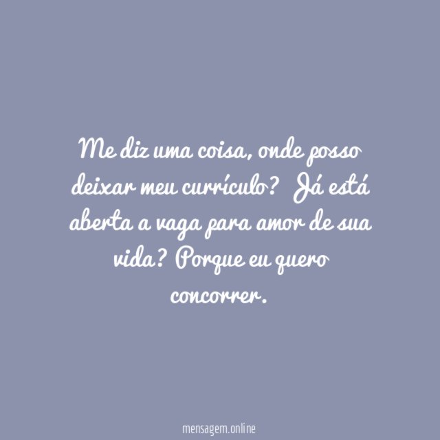 Vou mandar currículo
