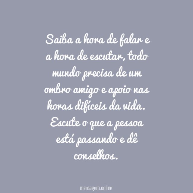 Seja compreensivo
