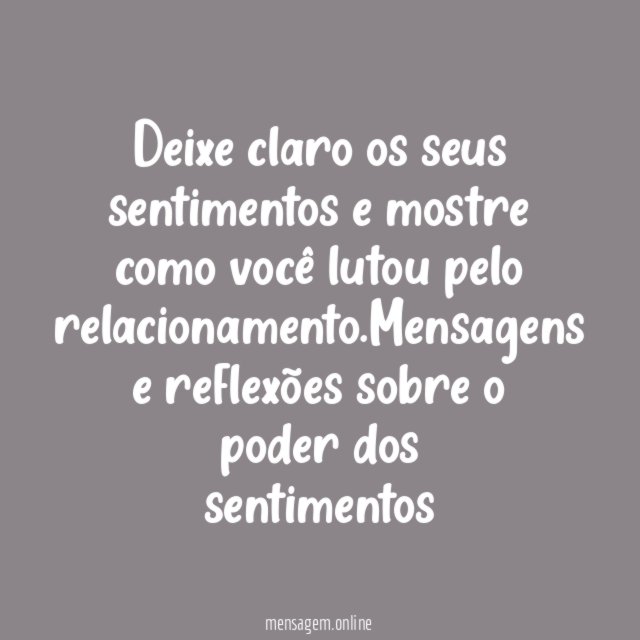 Fale sobre os seus sentimentos