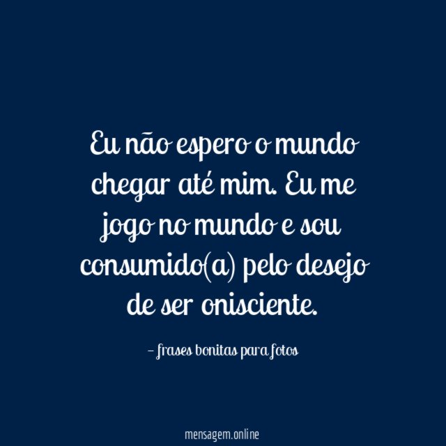 A oportunidade de ver o mundo