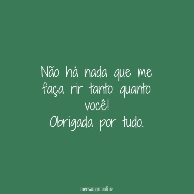 Obrigada por tudo