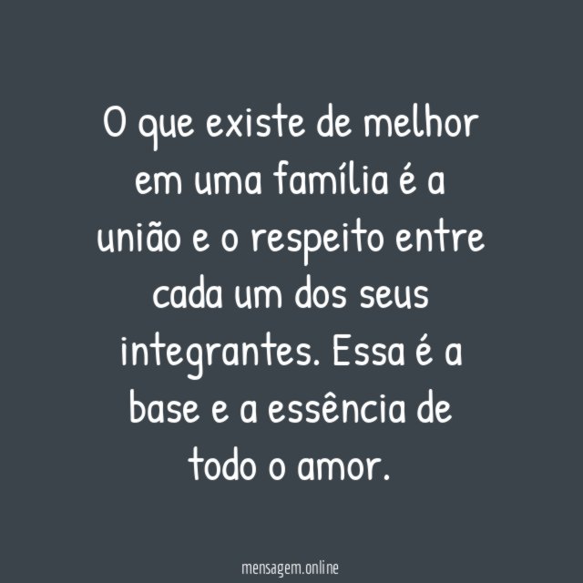 A união e o respeito